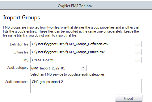Import Groups